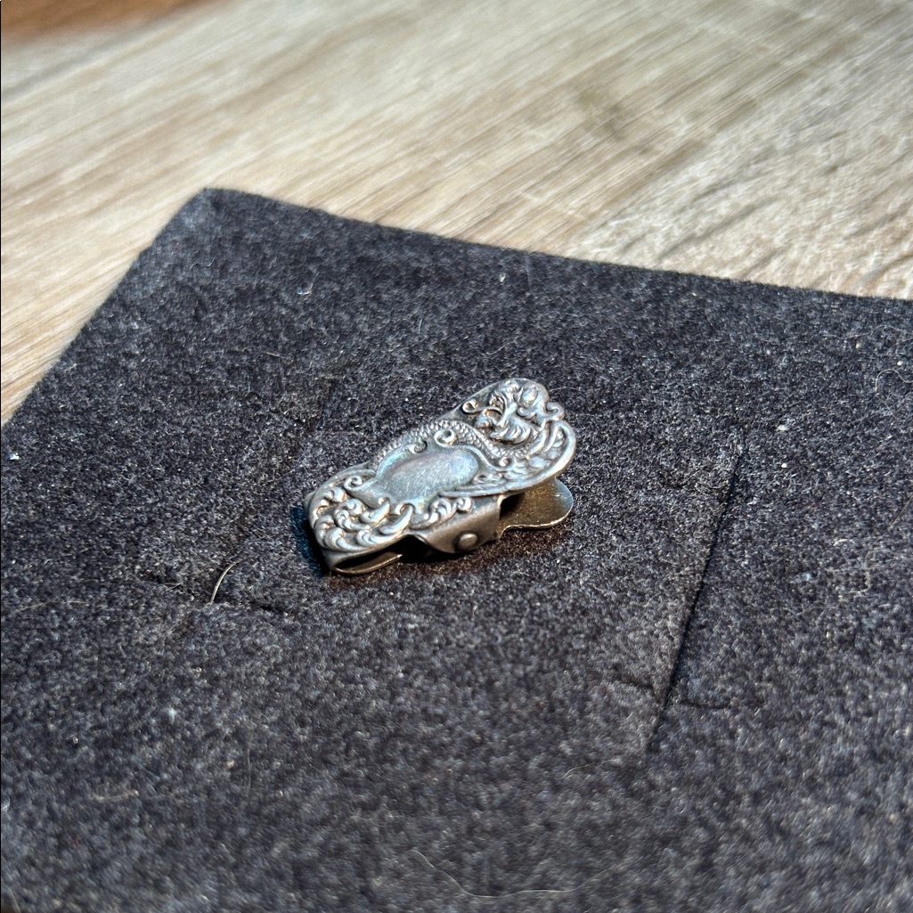 Sterling Silver Decorative Metal Clip For Men Or Women Accessories Victorian